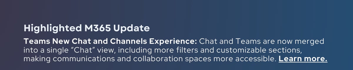Highlighted M365 Update